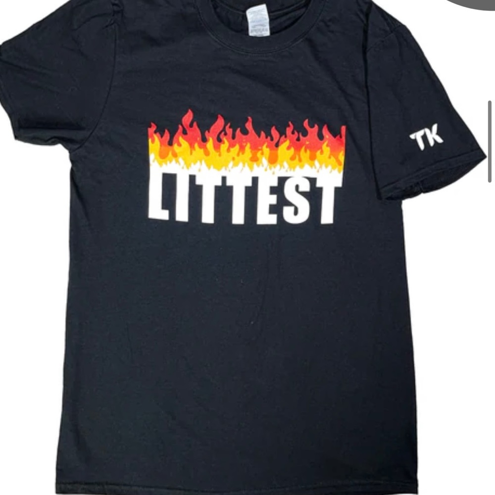 TK MERCH LITTEST FLAME TEE IN BLACK